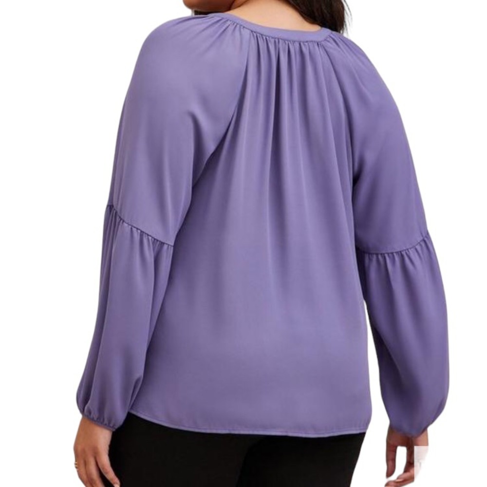 Torrid Georgette Puff Sleeve Peasant Blouse size 1X - Picture 2 of 9
